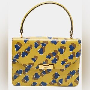 GUCCI Shanghai Heartbeat Top Handle Bag Yellow/Blue